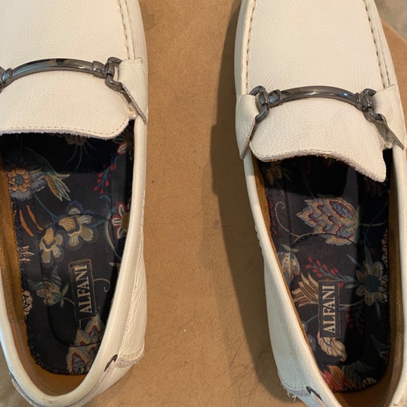 Men's White Leather Alfani Shoes - Picture 5 of 6